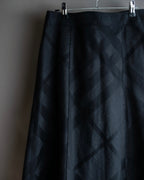 "BURBERRY" Tone-on-tone check pattern flared skirt