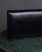 "Cartier" Logo engraved horizontal chain shoulder leather bag