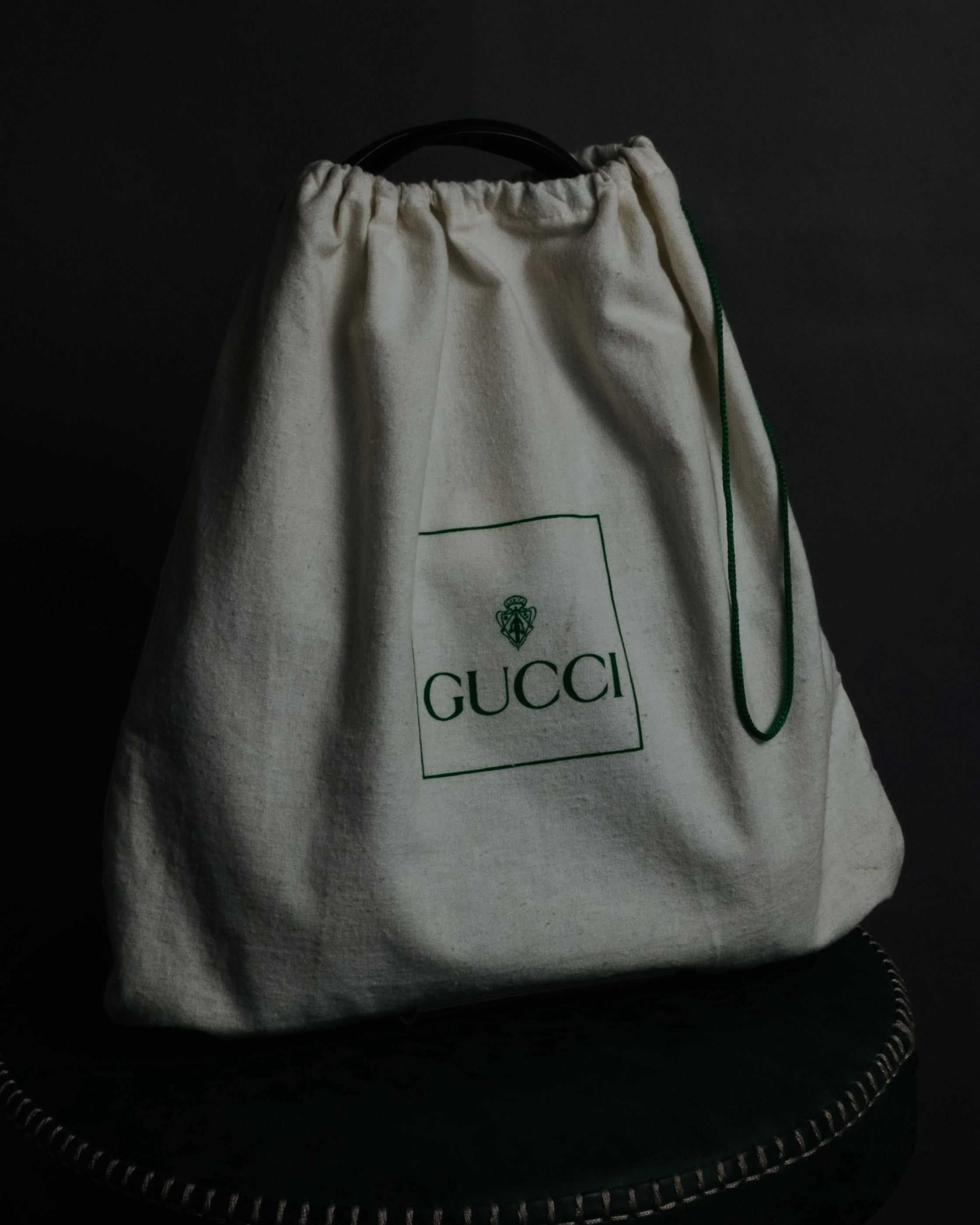 –SPECIAL– "GUCCI" 90’s Architectural oval hardware box calf handbag