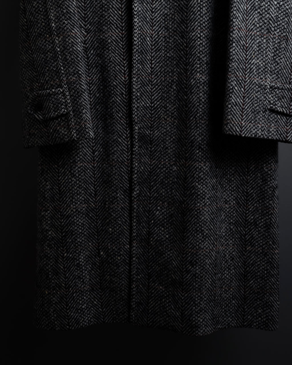 "BURBERRYS" British tweed fly front stand collar coat