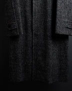 "BURBERRYS" British tweed fly front stand collar coat