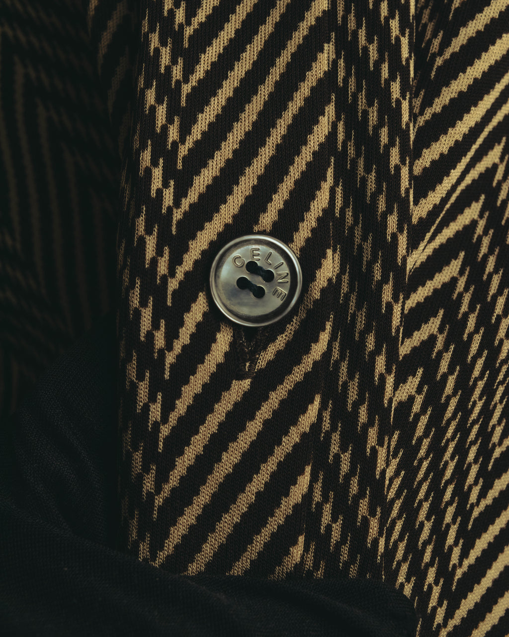 “CELINE” 90’s-00’s Chevron patterned long shirt dress