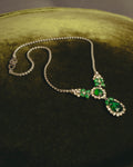 "Christian Dior" 80's-90's Emerald green pendant necklace