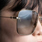 "GUCCI" Gold frame square frame sunglasses