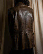 "GUCCI" Oversized calf leather tailored jacket