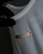 "MAISON MARGIELA" Stitch design net sheer tank top