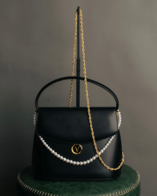 “VALENTINO CHRISTY” 80’s-90’s Pearl chain formal handbag