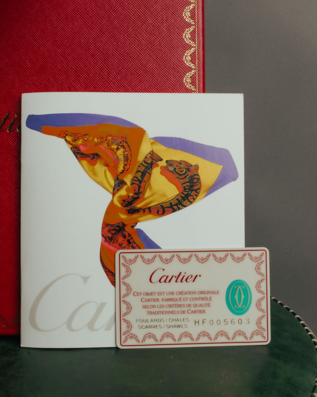 “Cartier“ 80’s-90’s Timepiece motif silk scarf