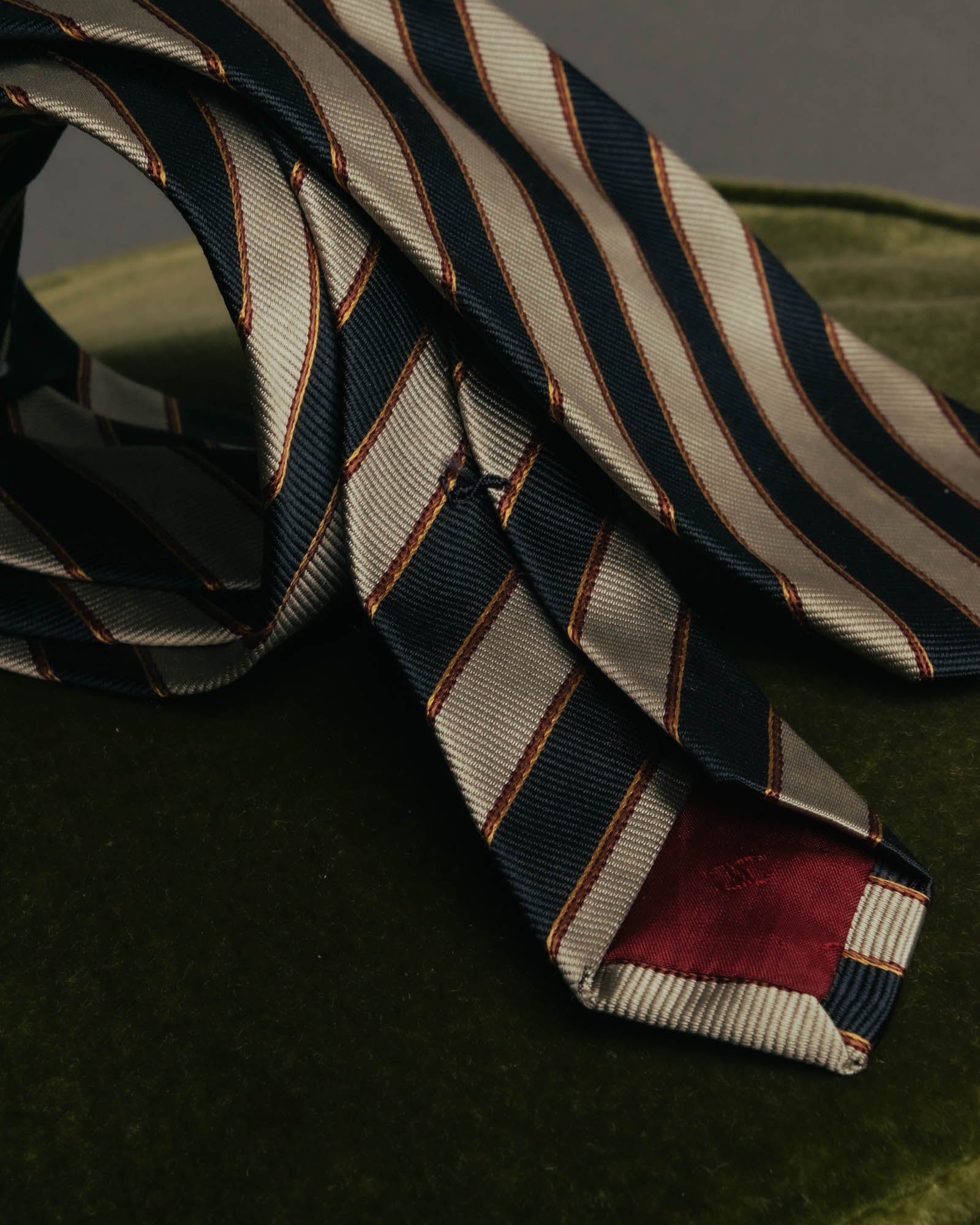"CHANEL" 90's-00's Classic silk regimental striped tie