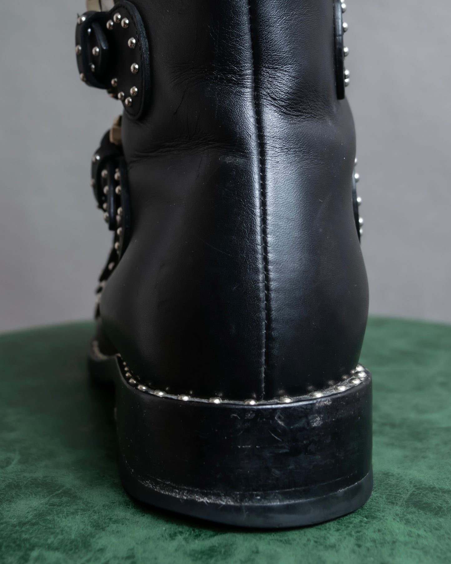 "GIVENCHY" Belt and stud design leather boots