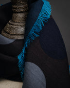 “HERMÈS” 10's-20's Polka dot wool silk fringed stole