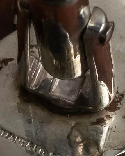 "Tiffany&Co" Rope-shaped milgrain design silver cufflinks ＆tie clip