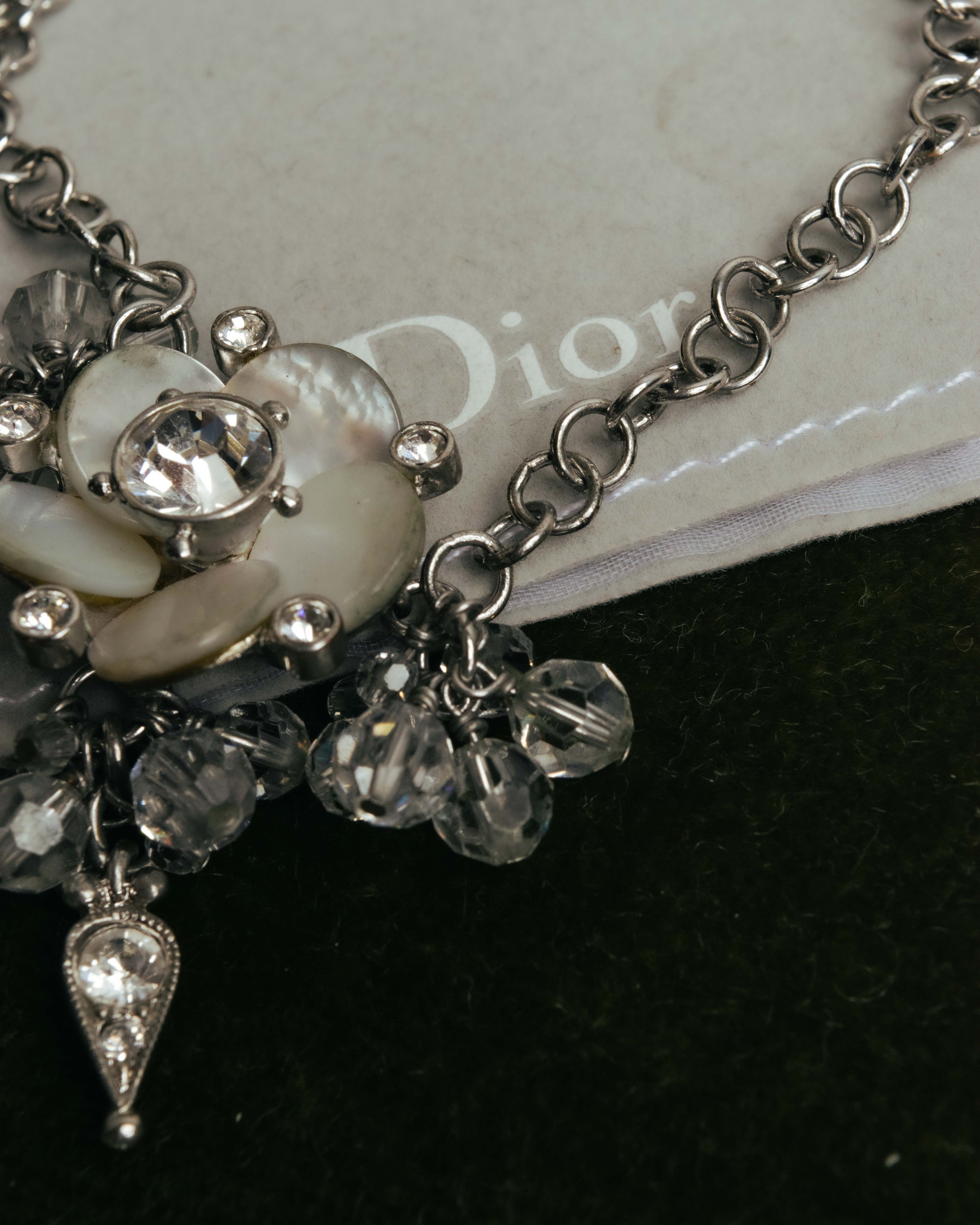 "Christian Dior" 00's Floral charm bracelet