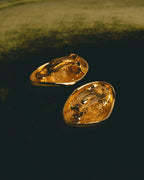 "Yves Saint Laurent" 80's-90's Sculptural gold tone clip-on earrings