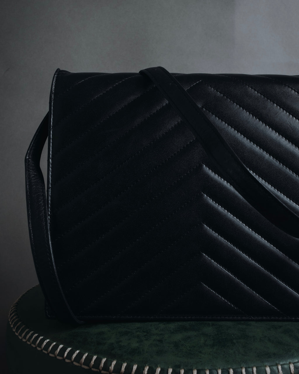 "Yves Saint Laurent" Late 80’s–early 90’s chevron quilted cassandre shoulder bag