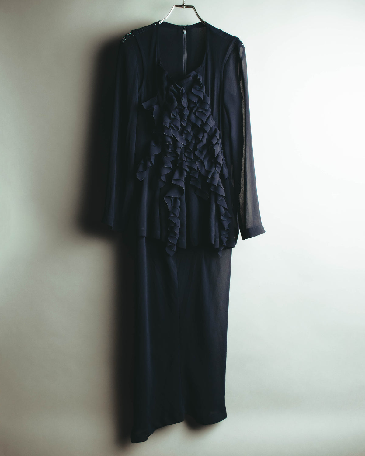 "COMME des GARÇONS" 90's Sculptural ruffle maxi dress