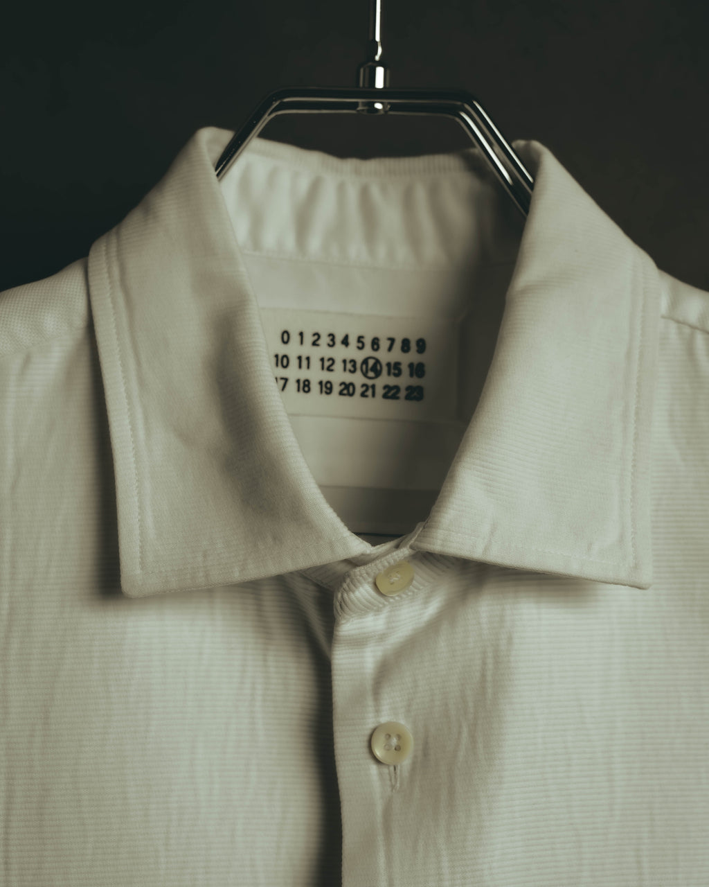 “Maison Martin Margiela” Replica 00’s-10’s Line 14 textured bib white shirt