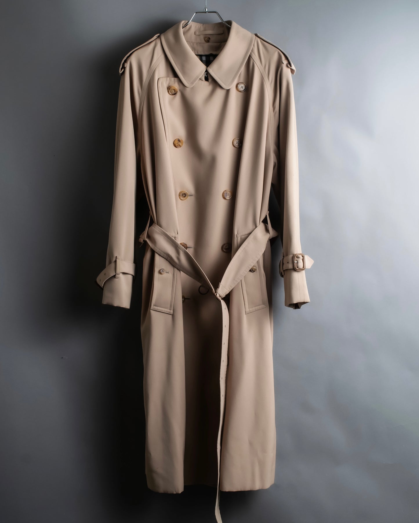 "BURBERRY" Military detail belted maxi length trench coat