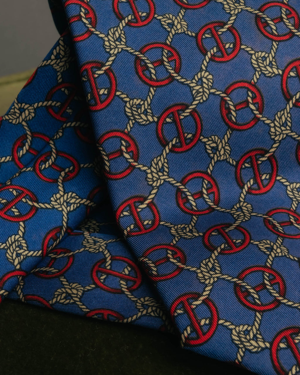 “HERMÈS” 90’s Rope and H motif silk tie
