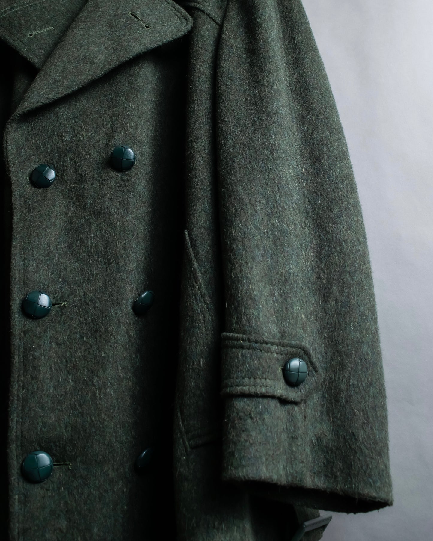 Vintage deep green colour military long coat