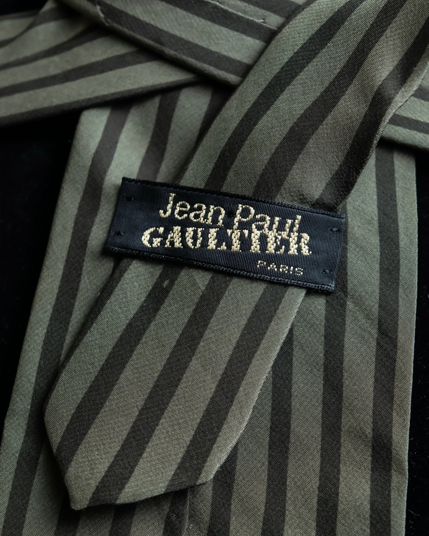 "JEAN PAUL GAULTIER" Stripe & watercolor women pattern neck tie