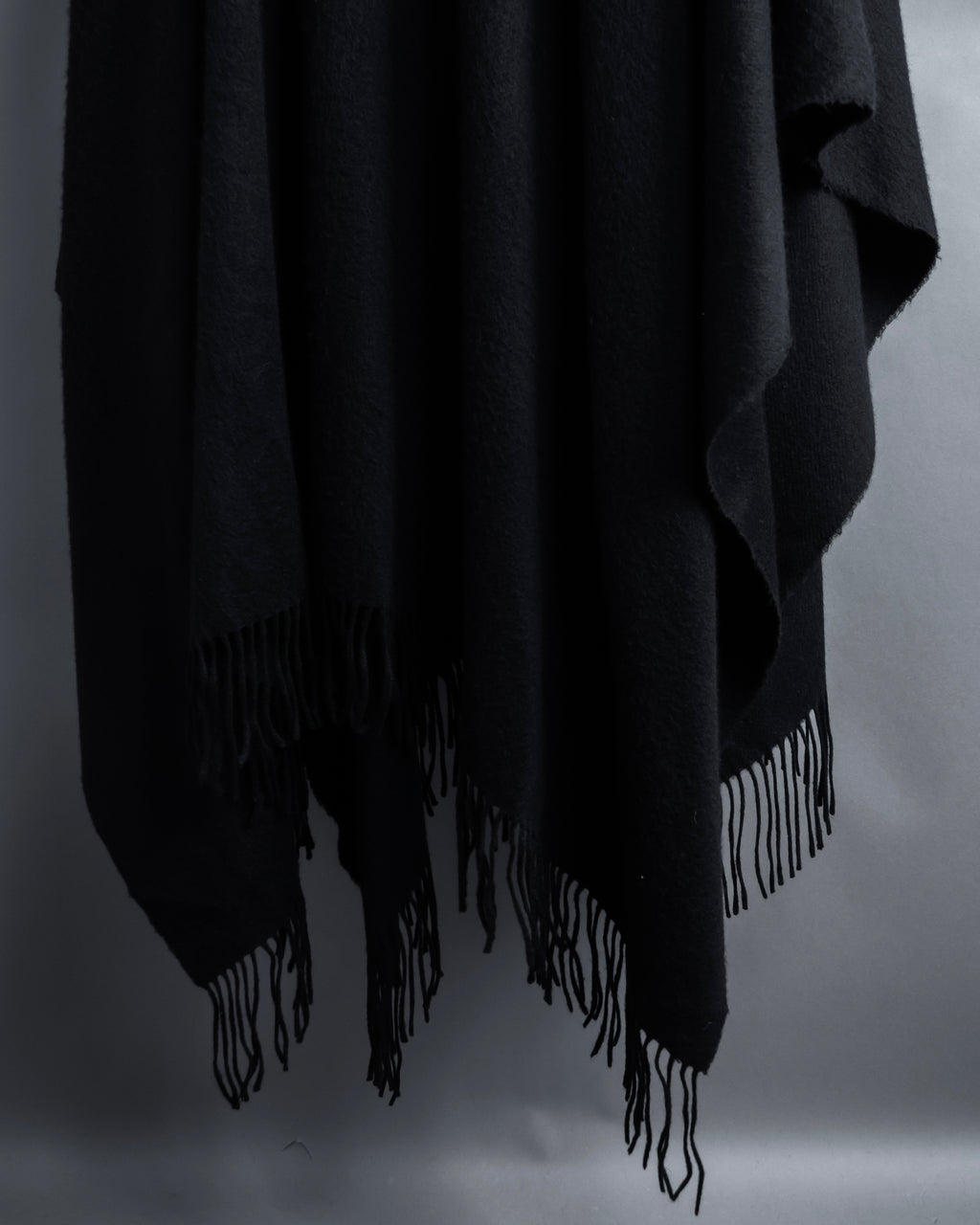 "BALENCIAGA" Fringe design open front cape