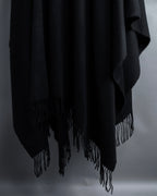 "BALENCIAGA" Fringe design open front cape