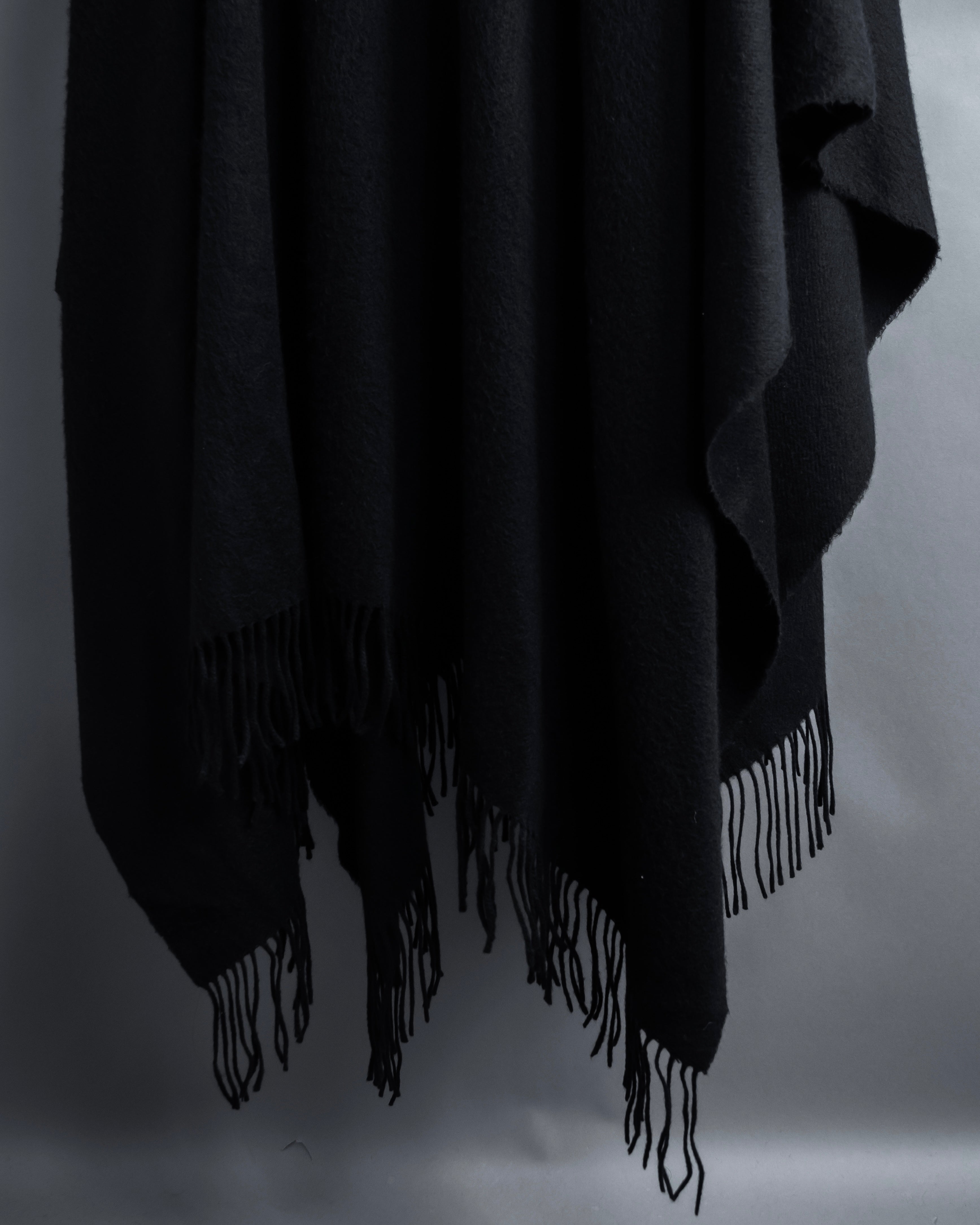 "BALENCIAGA" Fringe design open front cape