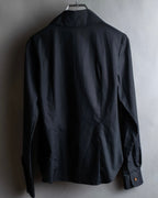 "Vivienne Westwood RED LABEL"
 Draped neck design black cotton shirt