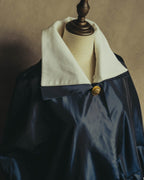 "CELINE" 70's-80's Dramatic contrast collar long coat