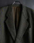 "HUGO BOSS" Houndstooth structured shoulder line tailored jacket