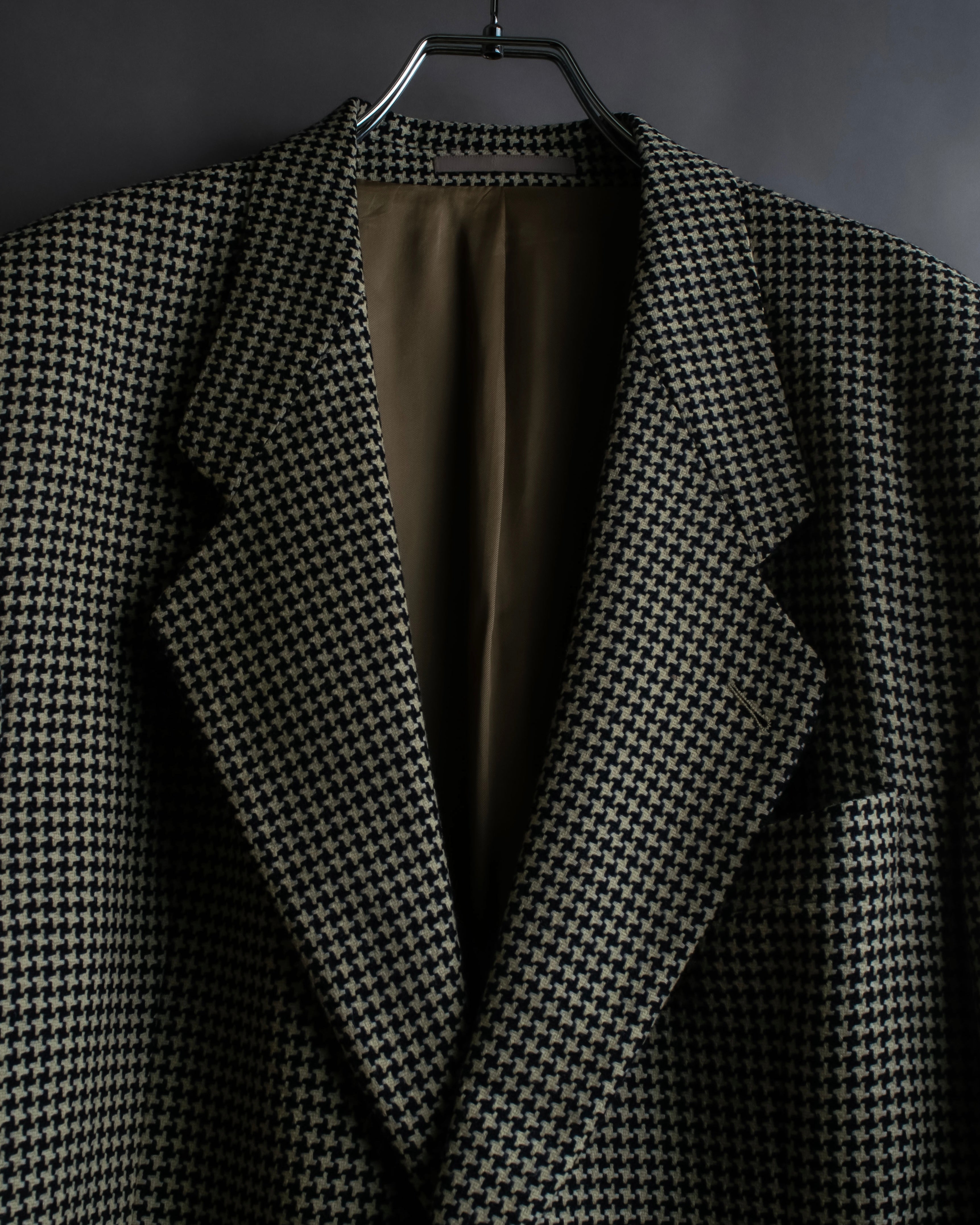 "HUGO BOSS" Houndstooth structured shoulder line tailored jacket