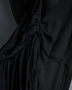 "MCQ Alexander McQueen" 06-10's Puffed sleeve gathered georgette long dress