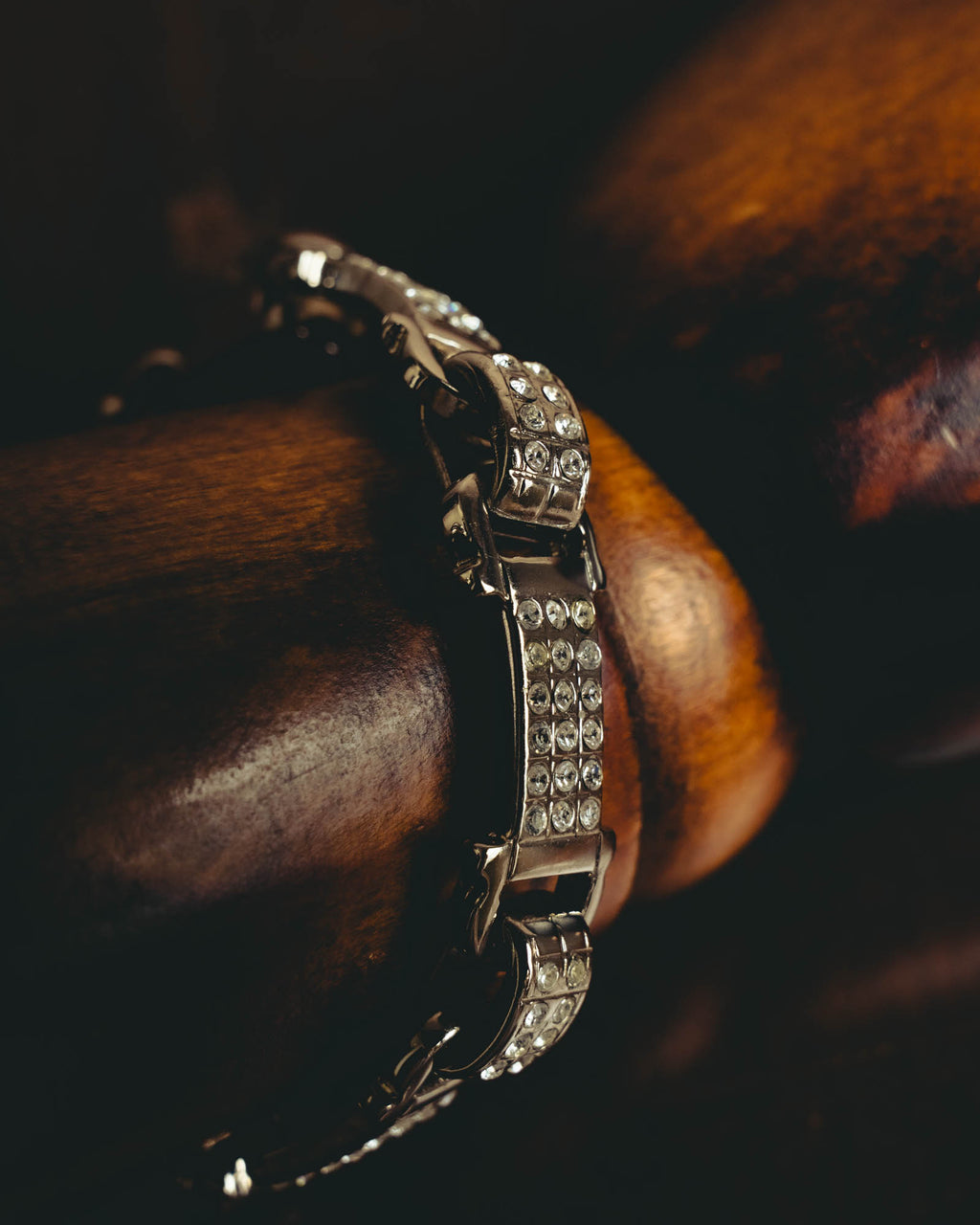 "Ferragamo" Sparkling crystal link bracelet