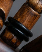 "Christian Dior" Gold metal＆black enamel combination design ring