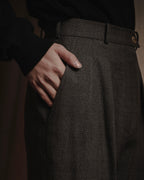 "CHANEL" High waisted pleated slacks with signature gold button