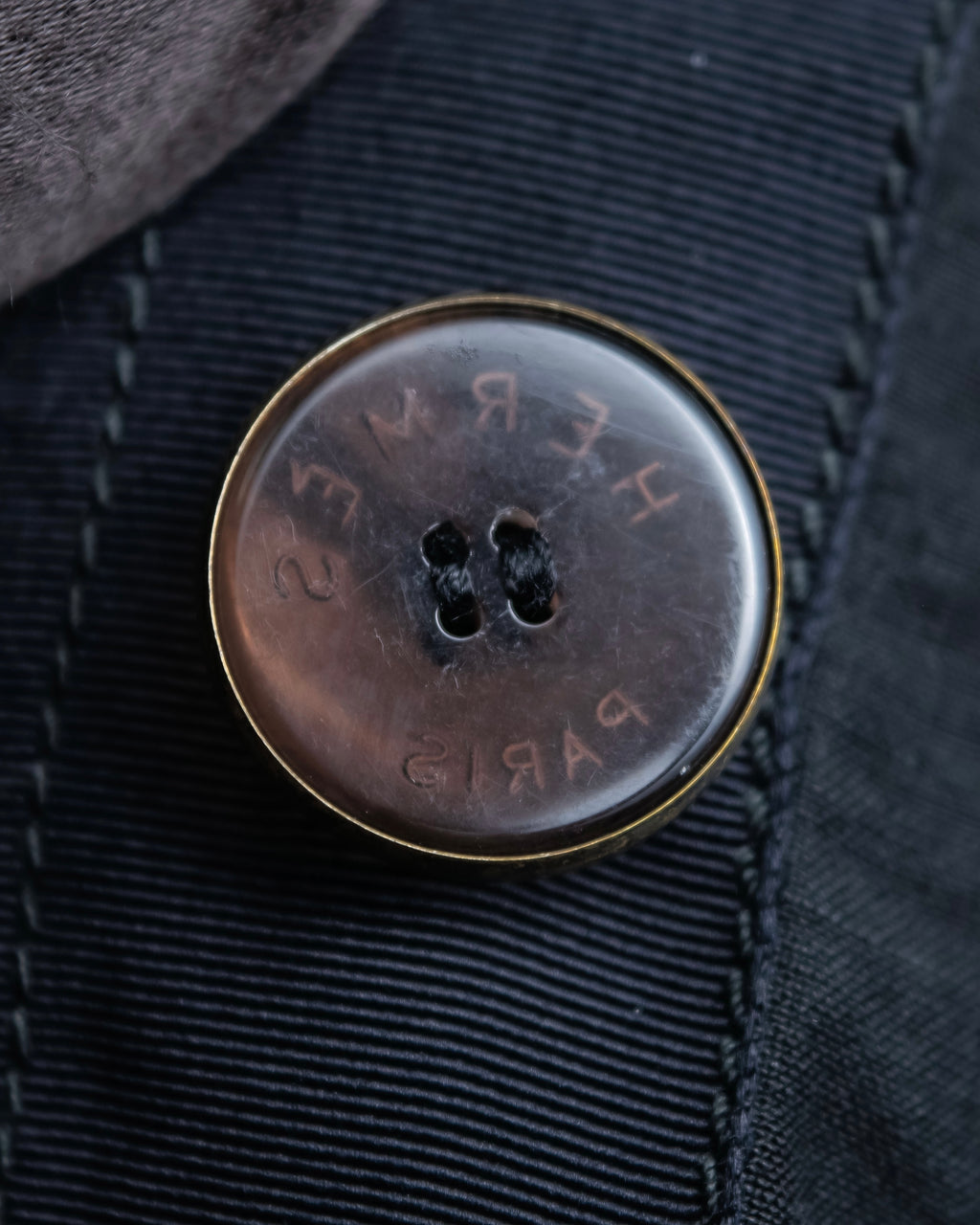 "HERMES" Belted button design linen skirt