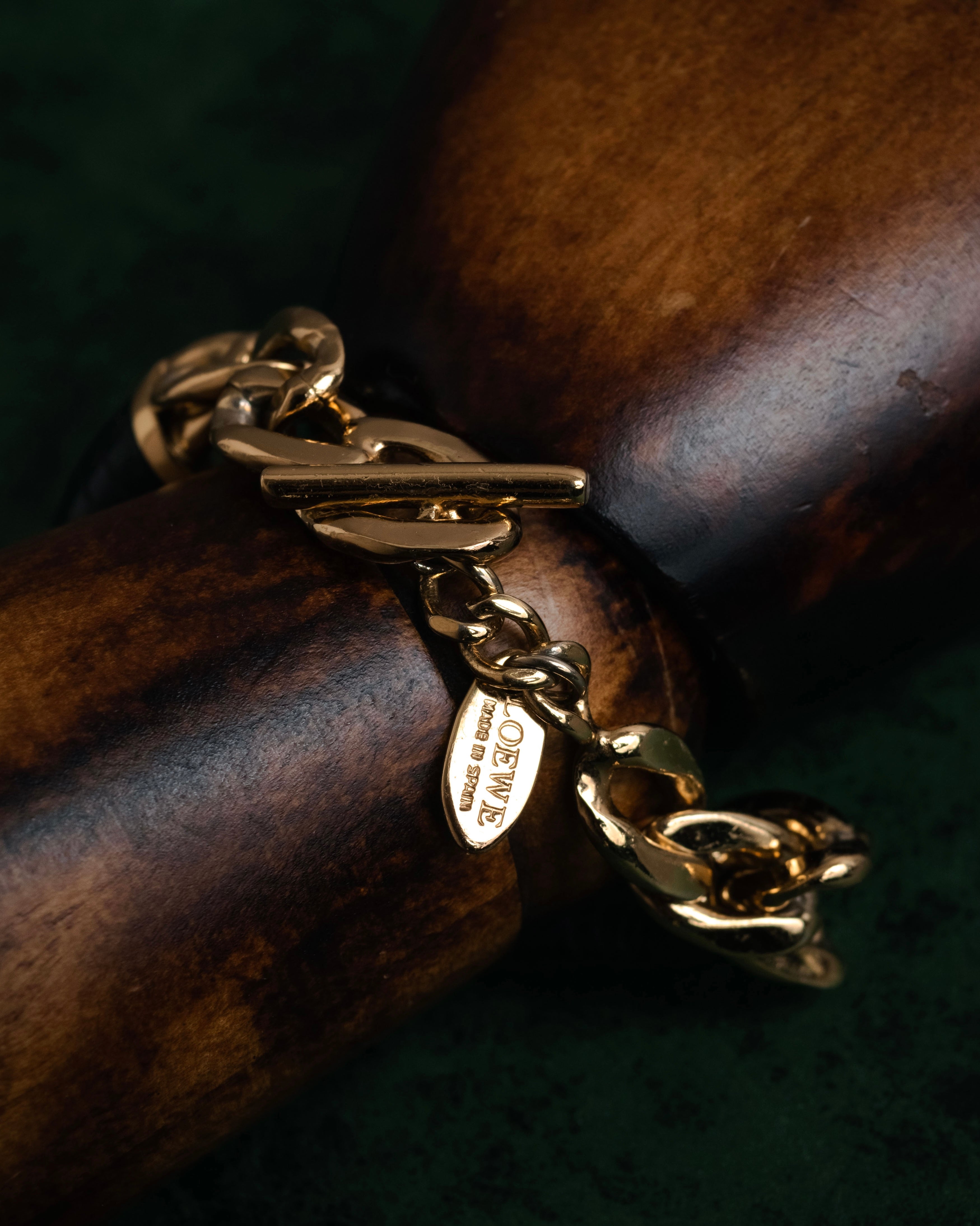 “LOEWE” 2008-2013 leather wrapped chain bracelet