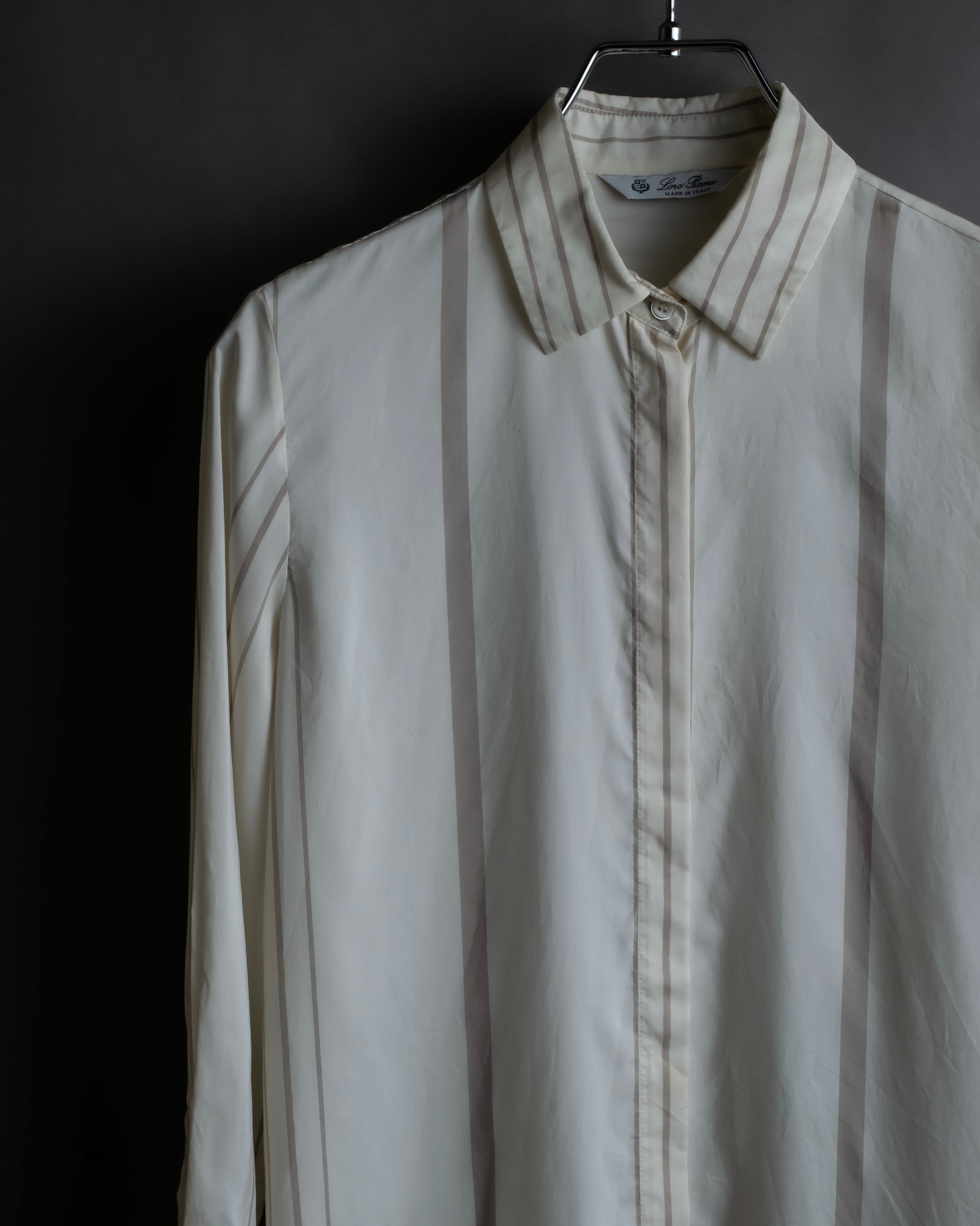 "Loro Piana" Multi-stripe pattern natural color shirt