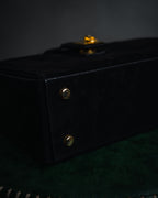 –SPECIAL– "CELINE" 70’s-80’s suede top handle ring closure handbag