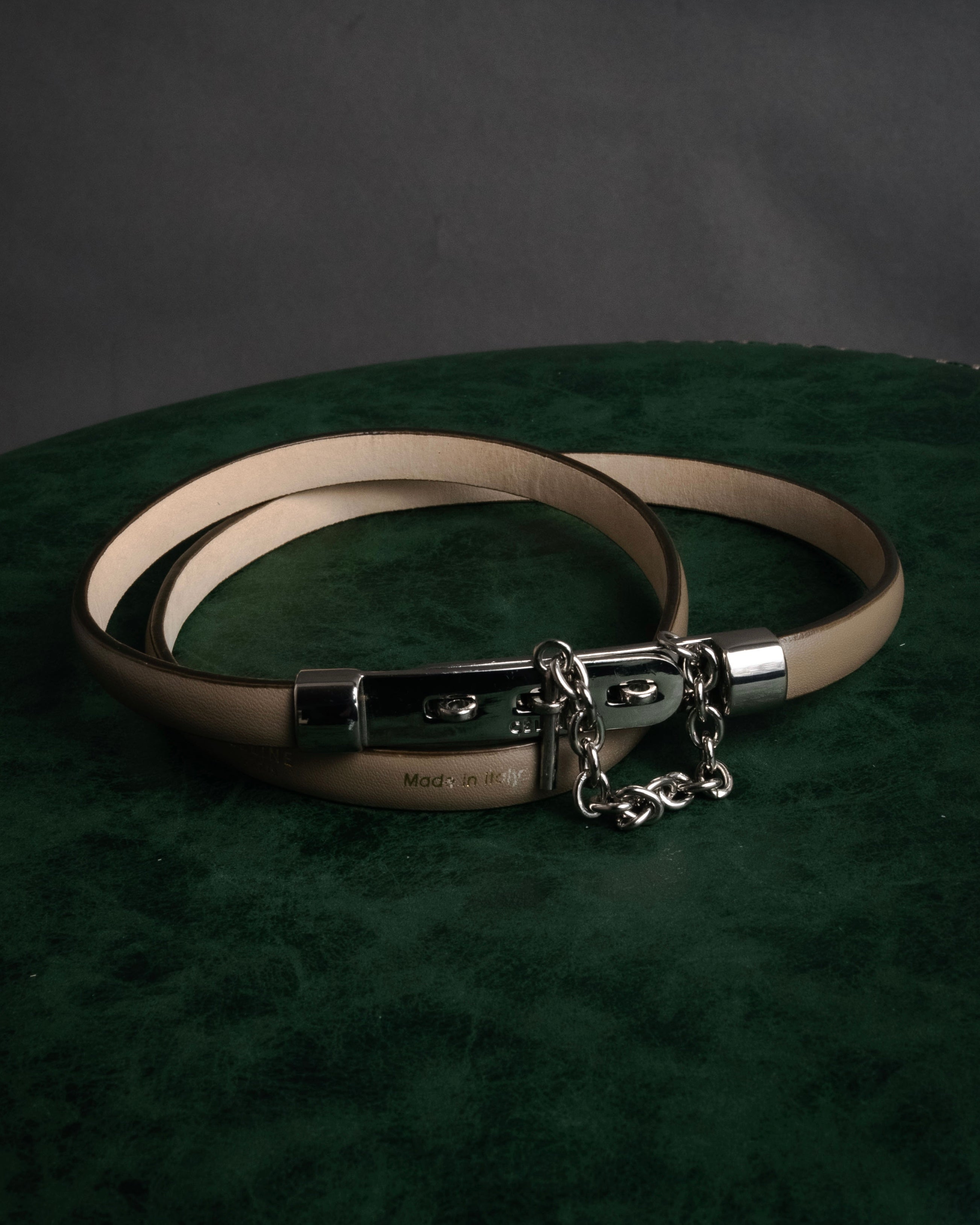 CELINE (Celine) - Toggle Chain Skinny Belt - Beige - 2010s Vintage