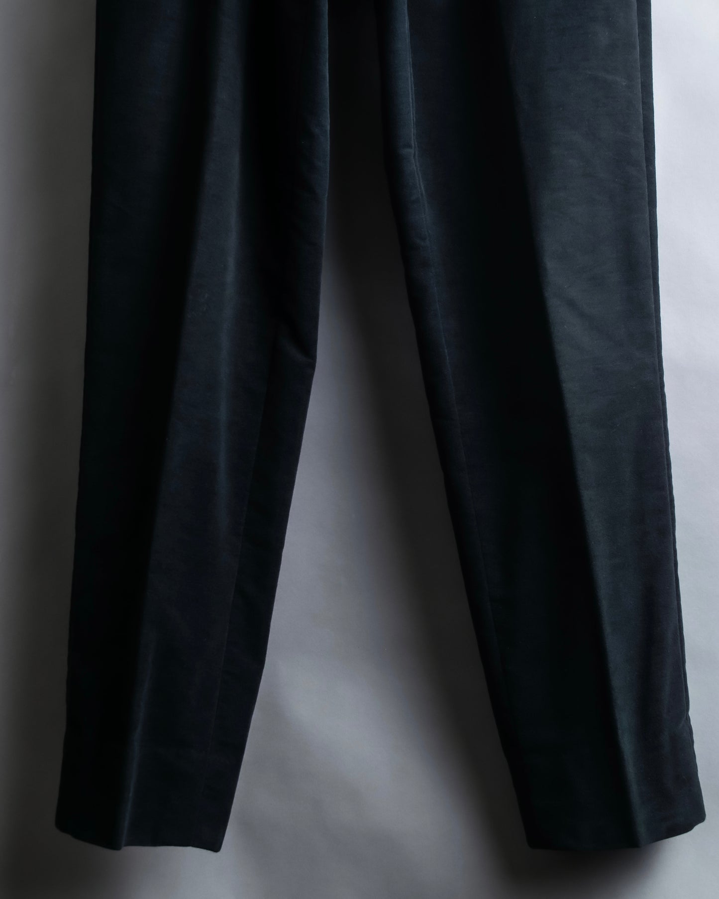 "HERMES" Leather trimmed design tapered pants