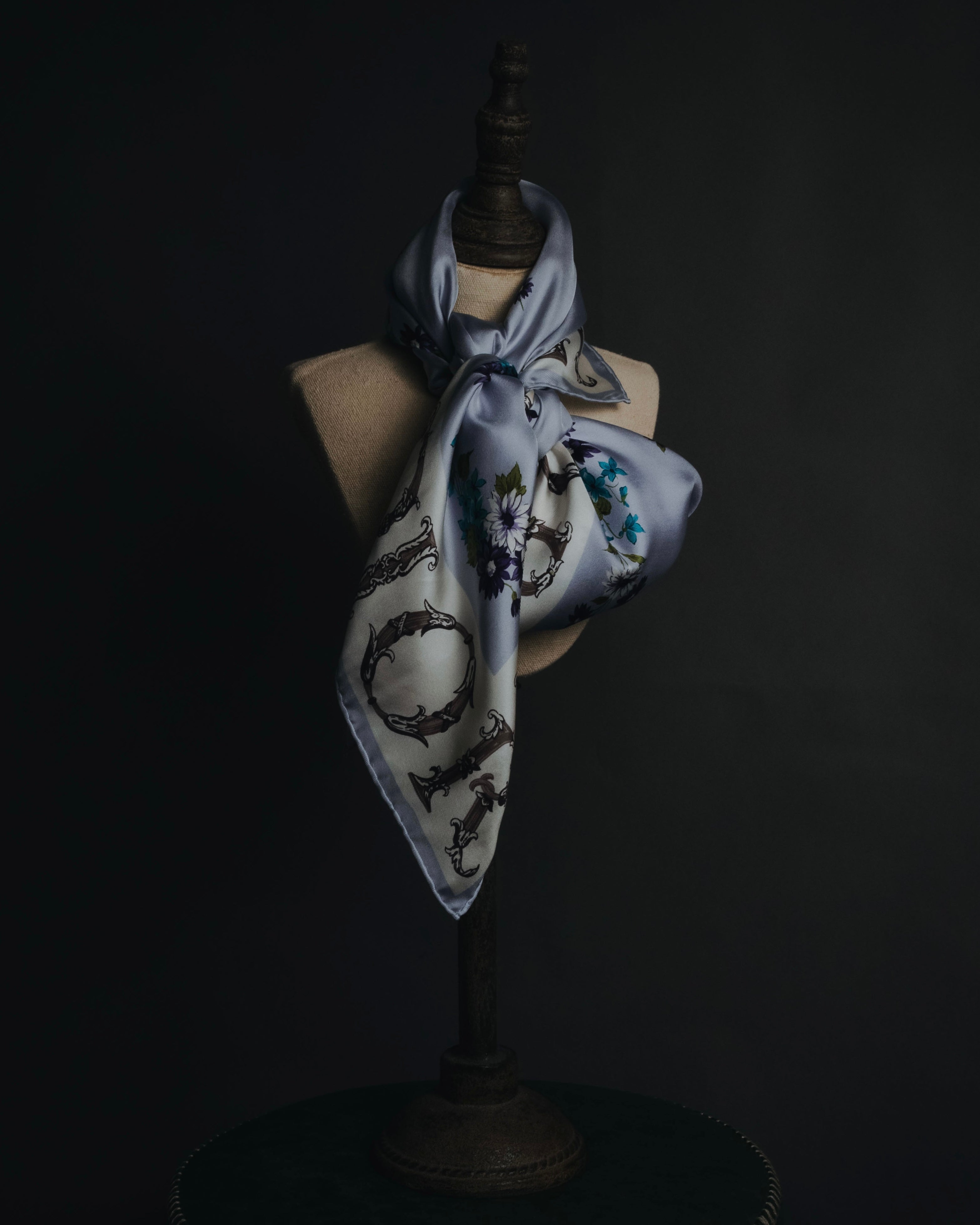 "Christian Dior" 80’s-90’s botanical dior typography silk scarf