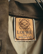 -SPECIAL- “LOEWE” 80’s-early 90’s Taupe suede leather blouson jacket