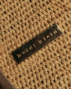 “Heidi Klein” Natural raffia bamboo handle bucket bag
