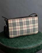 "BURBERRY" Nova check pattern leather combination shoulder bag