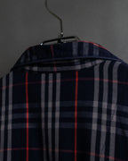"BURBERRYS" Navy check pattern relaxing pajama shirt