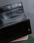 "MIU MIU" Crocodile embossed leather long wallet