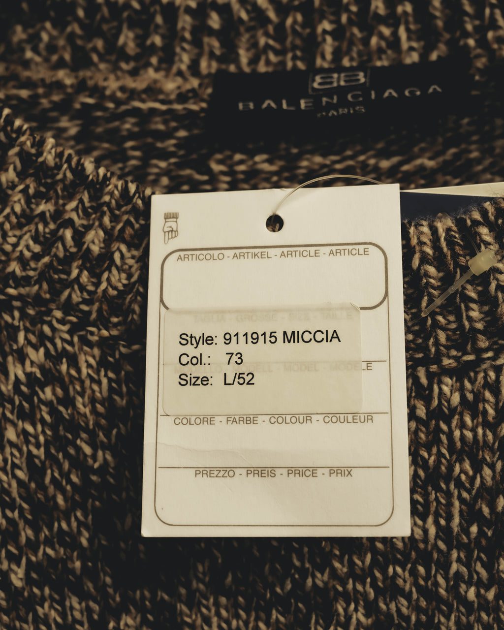 “BALENCIAGA” 90’s-00’s Textured melange wool-blend crewneck sweater