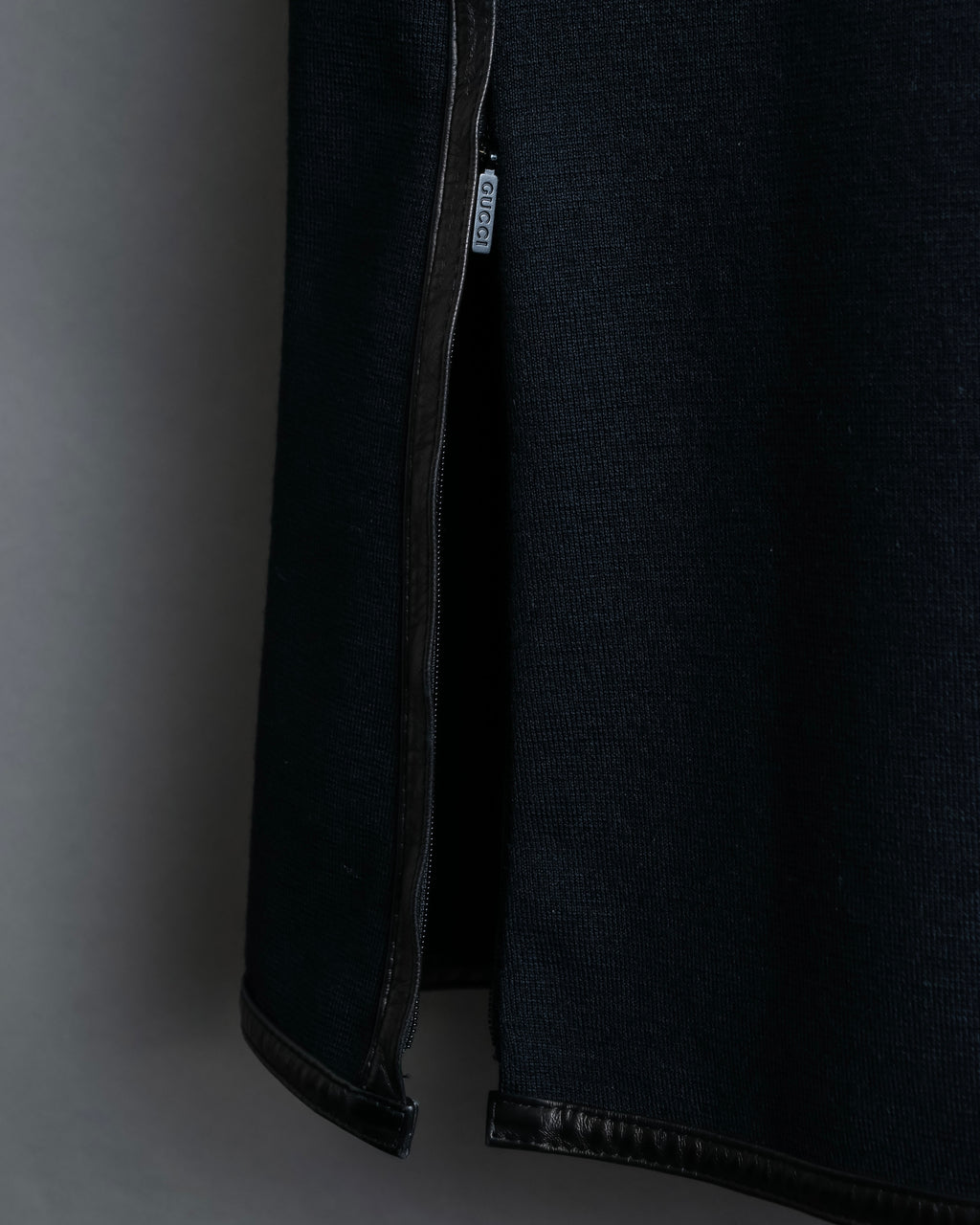 "GUCCI" Leather piping design box sleeve T-shirt